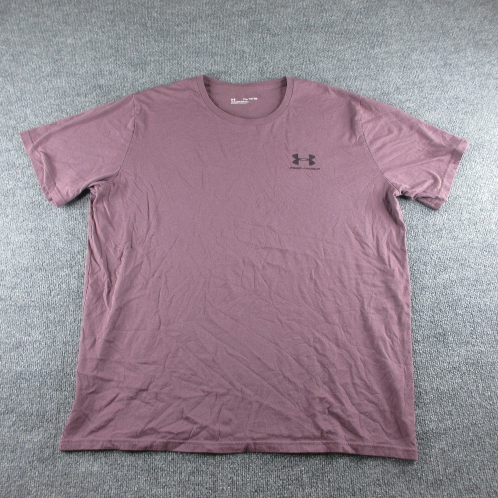 Under Armour Shirt Mens‎ 2XL Red Short Sleeve Loose Fit Logo Tee Athletic